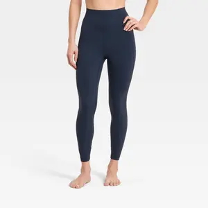 Women's Everyday Soft Ultra High Rise Mesh 7/8 Leggings - All In Motion Navy Blue L