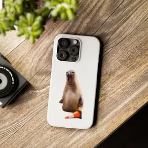 Neil the Seal Funny Phone Case, Traffic Cone Seal Meme Case, Cute Animal Protective Cover