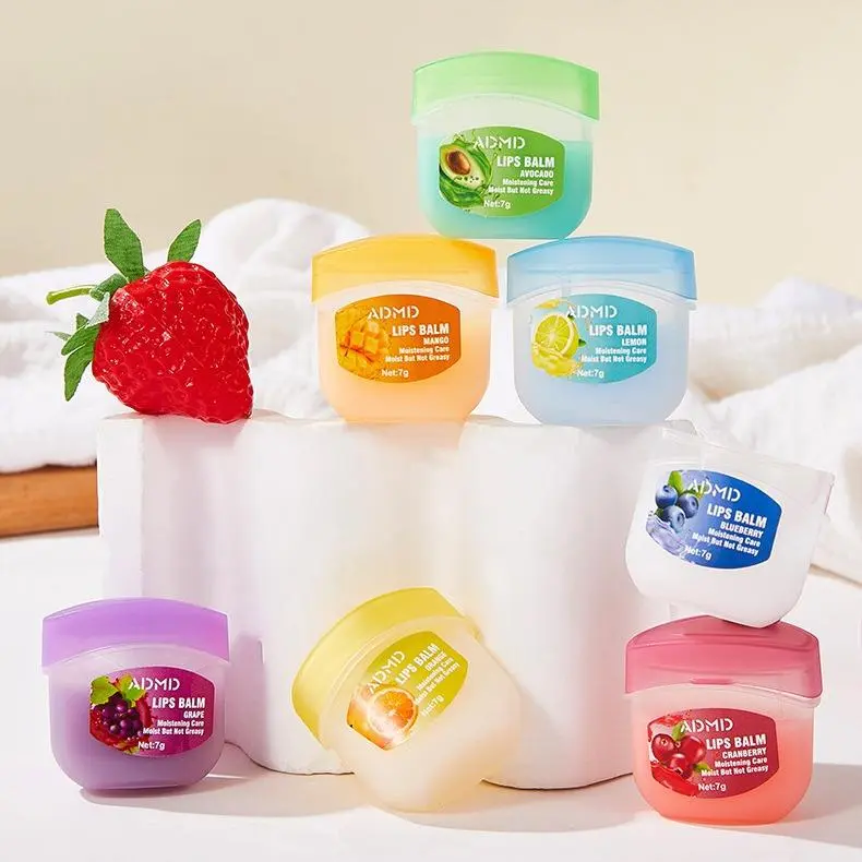 8pcs Multi-Pack Fruit-Flavor Lip Balm Gift Set, Organic Vitamin E Moisturizer, Assorted Lip Treatments with Natural Long-Lasting Moisture, Portable Boxed Packaging for Daily Care