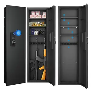 53" FINGERPRINT Touch Panel In-Wall Safe,Hidden Wall Safe with Adjustable Shelves, Assembled Storage Multifunctional Wall Safe for Firearm and Valuables