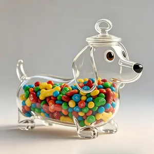Whimsical Animal Themed Glass Jar for Food Storage and Home Decor, Multifunctional Clear Glass Container with Cute Animal Design, Ideal for Kitchen Organization and Stylish Placement, Decorative Glass Jars, candy jars