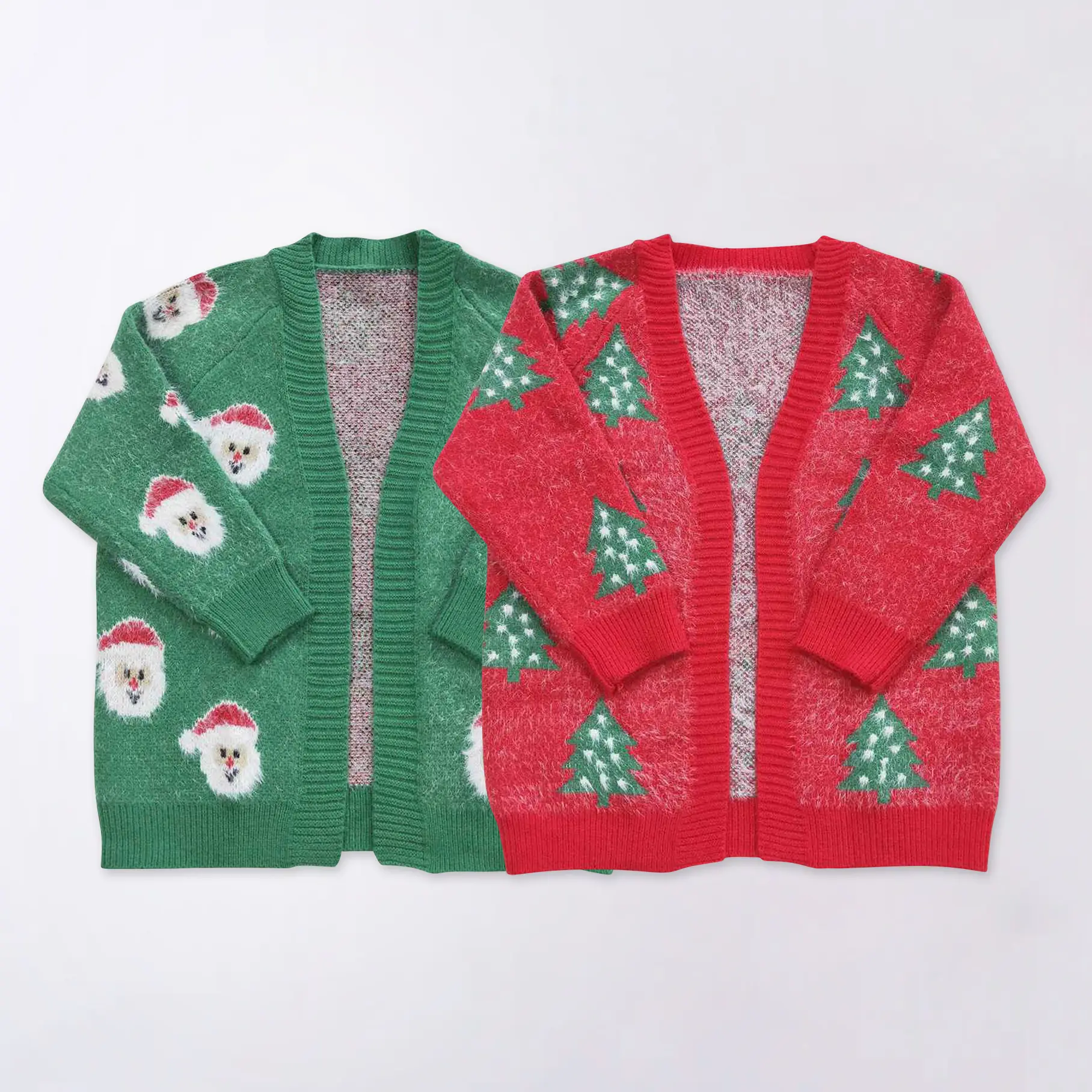 Girls' Christmas Cardigan Sweater, Long Sleeve V-Neck, Girl Aesthetic Affordable Fashion Kids' Top