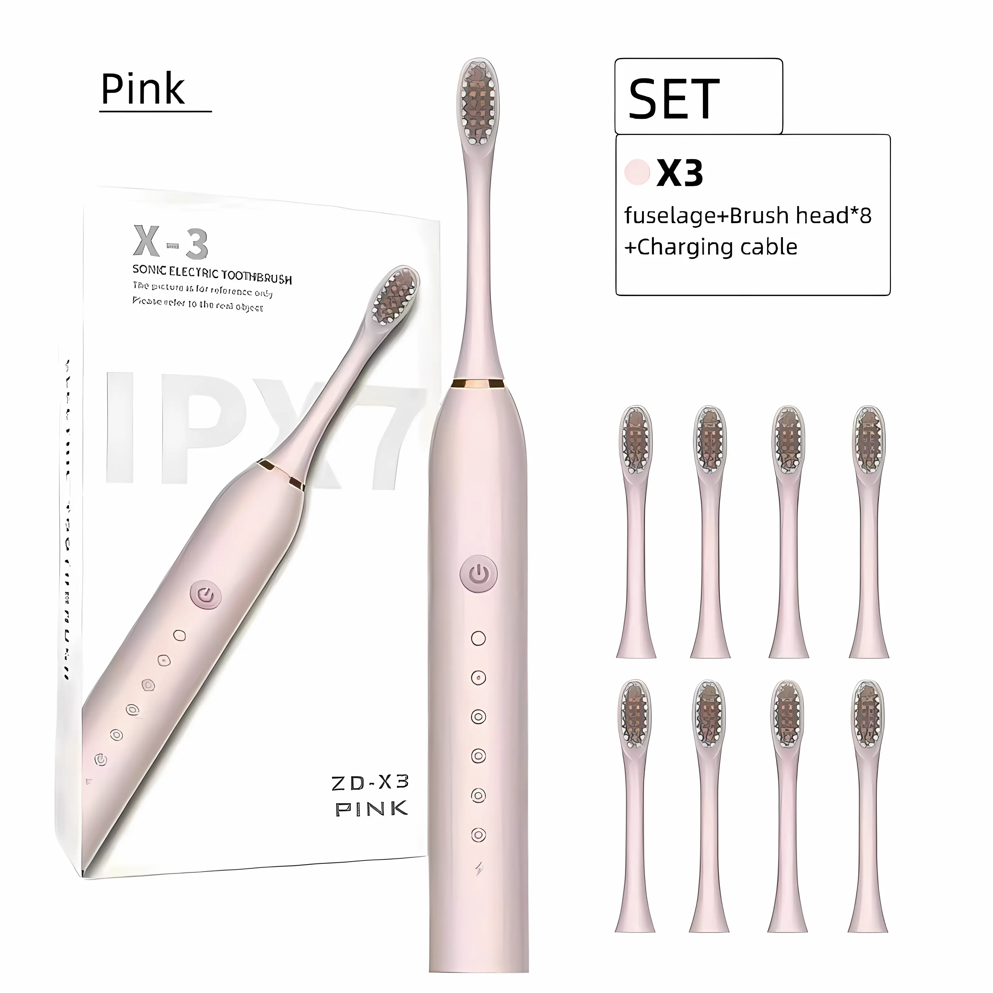 Sonic Electric Toothbrush for Adults, Rechargeable Toothbrush with 8 Brush Heads, 6 Cleaning Modes, IPX7 Waterproof