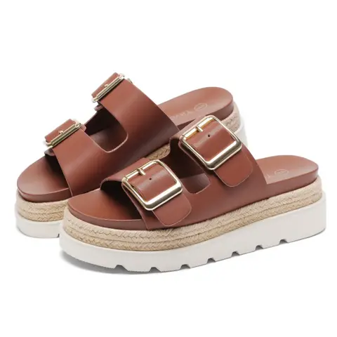 Women's Balance Platform Open Toe Buckle Espadrille Sandals - Adjustable Dual-Strap Design, Non-Slip Outsole, Sporty Chic Summer Footwear, Double Strap Sandals, Shoes for Women