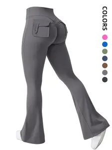 Women's High Waist Slim Fit Pocket Pants, Stretchy Comfortable Design, Casual & Sportswear for Women Daily Use, Fitness Yoga Pants