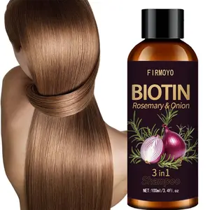 100ml/3.38oz Biotin Onion Rosemary Plant Triple-Action Haircare Shampoo - Deep Cleansing & Moisturizing, Strengthens Dry Hair, Reduces Breakage, Long-Lasting Softness Convenient for Travel, Suitable for All Hair Types