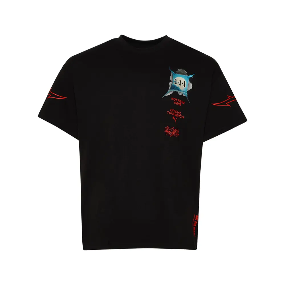PUMA Mens Melo Metallic Graphic Casual Tops Casual - Black