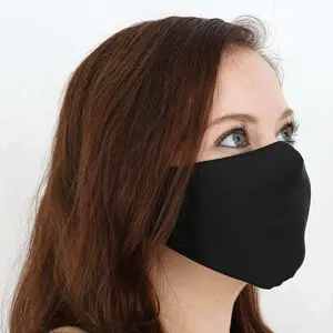 5 Pack 2 Ply Black Ultra Soft 100% Organic Cotton Face Masks, Reusable Fabric Masks With Soft Ear Loops