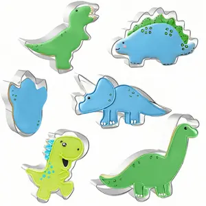 Dinosaur Cookie Cutters 6 count, T-Rex, Brontosaurus, Dino Footprint, for  Birthday Party