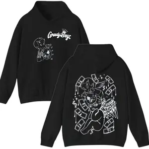 GreedyBoyz Angel Money Graphic Hoodie, Streetwear Fashion Hoodie, Cute Cartoon Design, Unisex Menswear Womenswear Top, Casual Urban Apparel, Fashion Cotton, Full Size, Full Colors, For Women