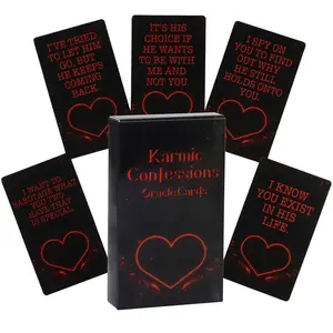 Divination Cards Set, 50-Piece Karmic Confessions Oracle Tarot Deck, Insightful Cards, English Message Cards with Clear Messaging for Deep Insight & Clarity, Ideal for Beginners, Parties & Gifts
