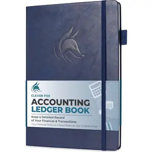 Accounting Ledger Book – Accounting Book for Small Businesses & Personal Use – Columnar Account Book Ledger for Tracking Money, Expenses, Deposits & Balance – Large, 7x10" (Dark Blue)