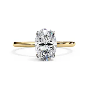 Oval Cut Solitaire Lab Diamond Engagement Ring