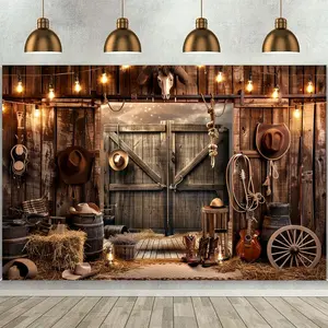 Western Cowboy Backdrop: Suitable For Parties, Birthdays, Etc. Rustic Wild West Cowboy Rodeo Decoration- Multi-Purpose, No Electricity Needed, Suitable For Photo Booths And Home Decor tiktokshopspringglowup