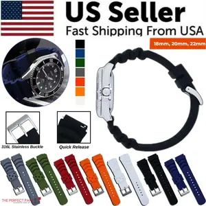 18Mm 20Mm 22Mm Soft Silicone Watch Band Divers Replacement Strap Quick Release Does not apply