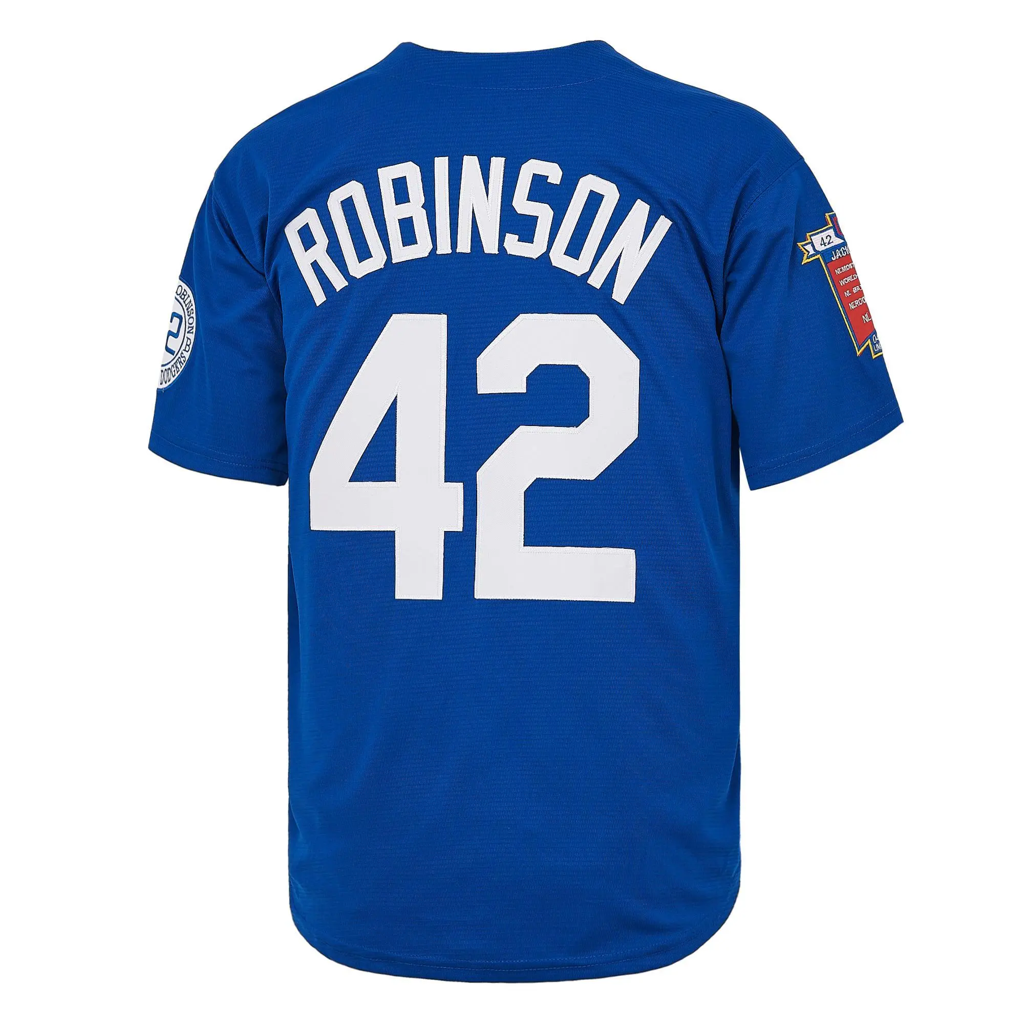 Men's #42 Brooklyn Baseball Jersey, Vintage 90s Button-UpShirt with Embroidered Patches, Lightweight Polyester forHip Hop & Sports, Shirts