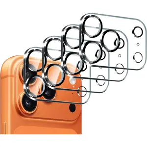 4-Pack Camera Lens Protector for iPhone 17 Pro Max 6.9'' Screen Protector Tempered Glass[Case Friendly][New Rersion], for iPhone 17 Pro Max Scratch-Resistant,Clear+Black Circle