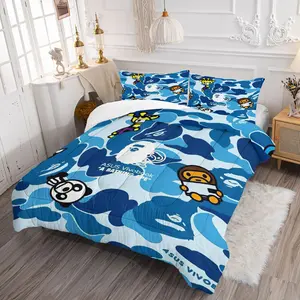 2/3Pcs Streetwear Camo Comforter Set, 1 Comforter and 1-2 Pillowcases Coreless, Retro Camo Primate Inspired Print, Soft Comfortable, Urban Style Bedroom Decoration, Gift for Streetwear Lovers