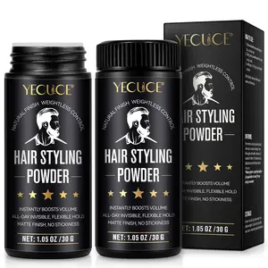 Two-Pack Yecuce Men's Hair Styling Powder, Volumizing Matte Finish, Puffiness Enhancer, Dry Hair Texture Boost, 30g Per Bottle, Hair Volume Powder