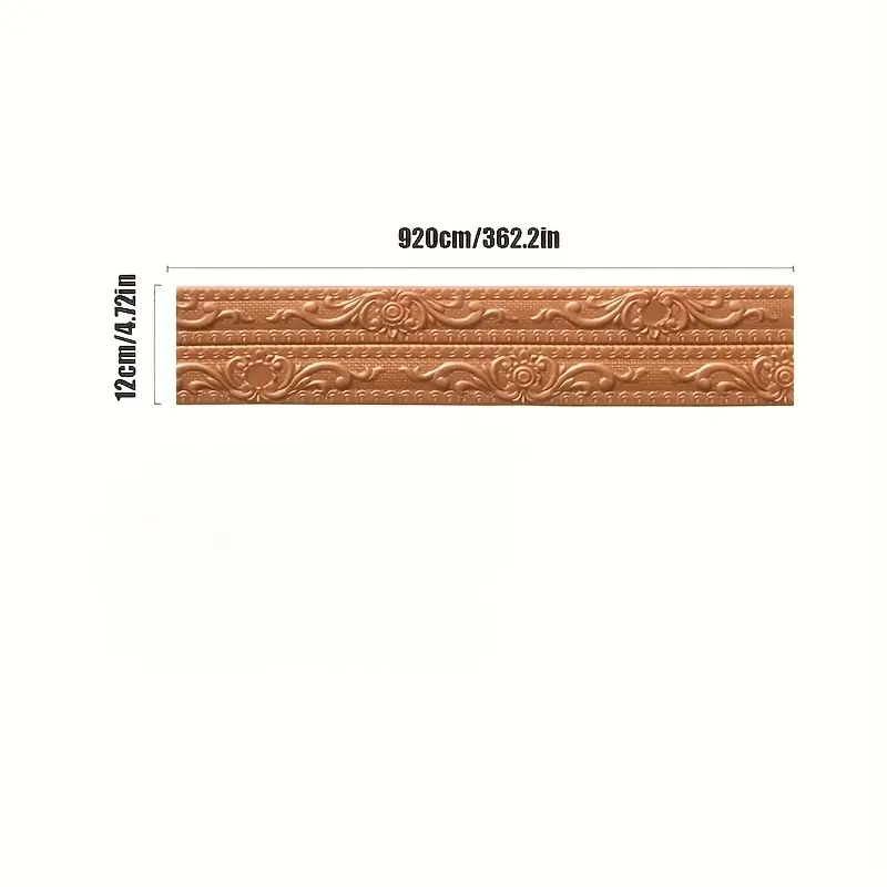 3D European-Style Foam Wall Edge Molding - Pre-Adhesive, Shock-Absorbing, Detailed Designs, for Skirting Boards & Ceiling Corners, Indoor Home Decor Borders (Decal, Peel-N-Stick, Self-Adhesive Variants), Pre-Adhesive Borders, 3D Decorations Borders