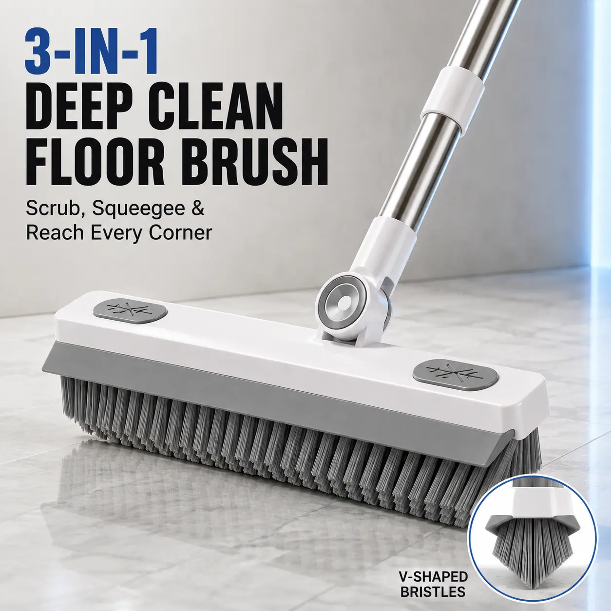 A squeegee suitable for floors, glass, tiles, windows and bathrooms / A squeegee for removing water marks, dust and pet hair / Durable cleaning equipment