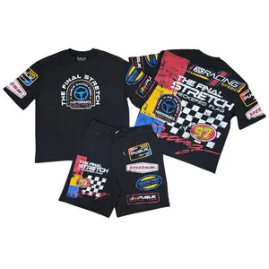 PUBLIC RACE PRINT PATCH SHORT SET BLACK
