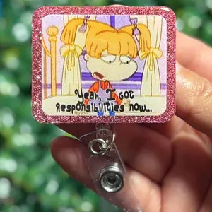 Angelica Pickles “I Have Responsibilities” Badge Reel | Rugrats Nostalgia | Reels & Charms Co.