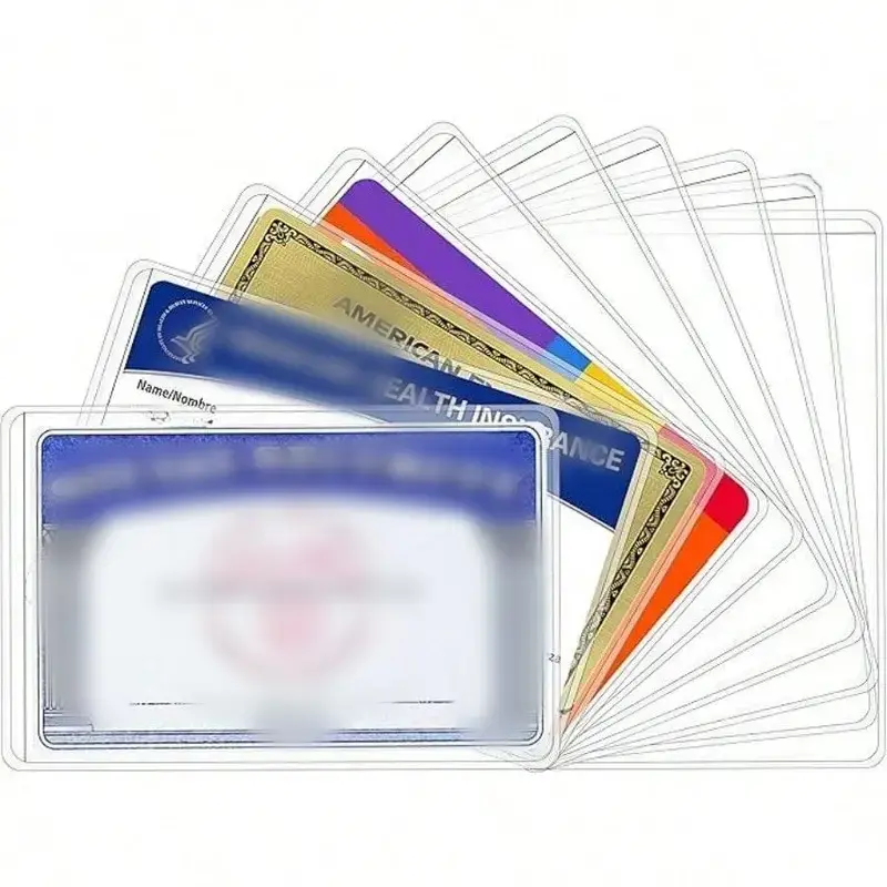 10-Pack Medicare Card Holders Protector Sleeves for Credit & Social Security Cards Clear Transparent Waterproof Flexible Easy Access