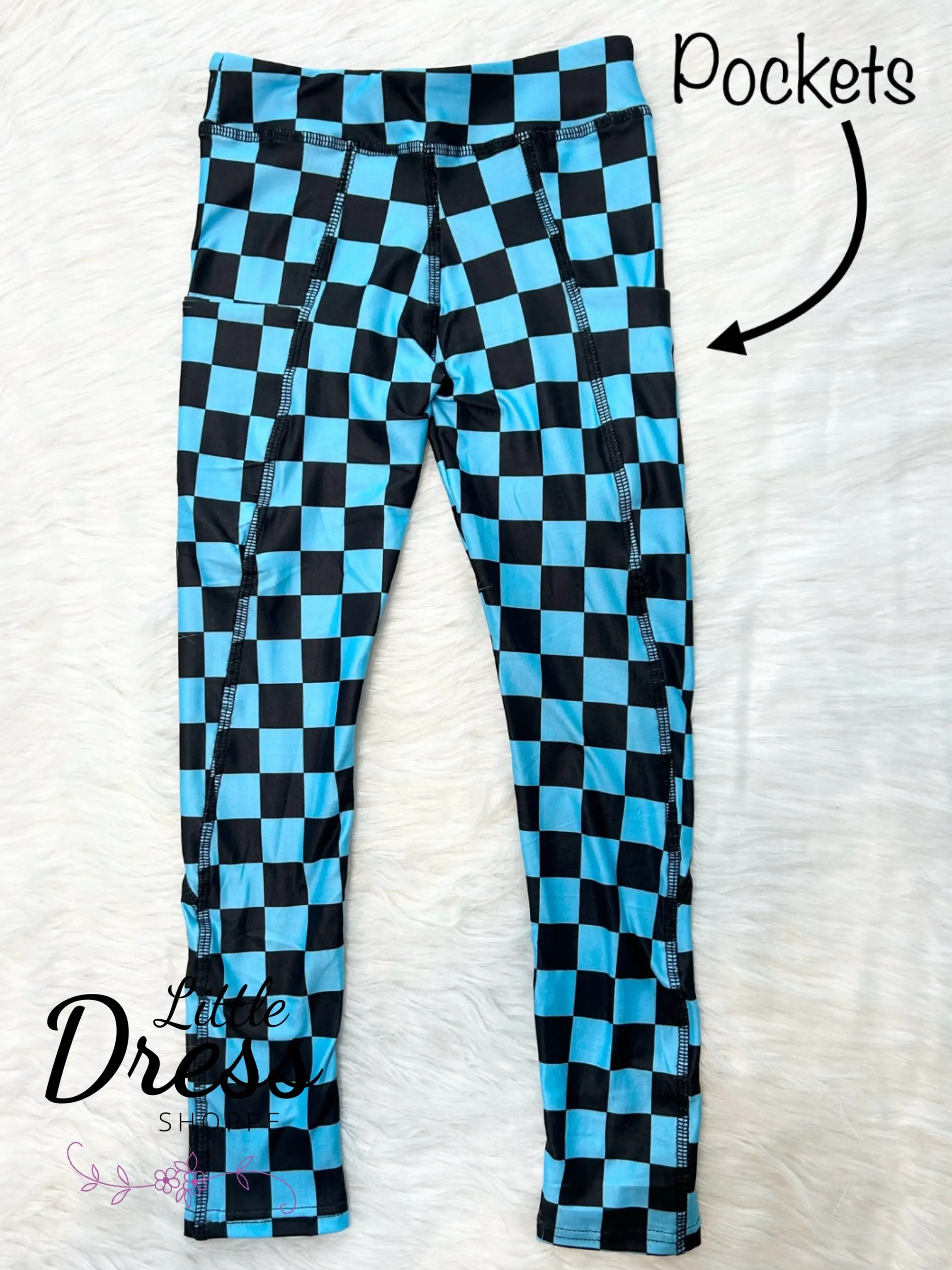 Blue Checker Leggings