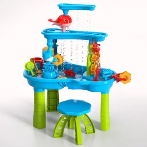 Sand Water Table Toys, 3-Tier Outdoor Sand and Water Play Water Activity Tables Beach Toys for Outside Backyard,Chrismas Gifts,Brithday Gifts