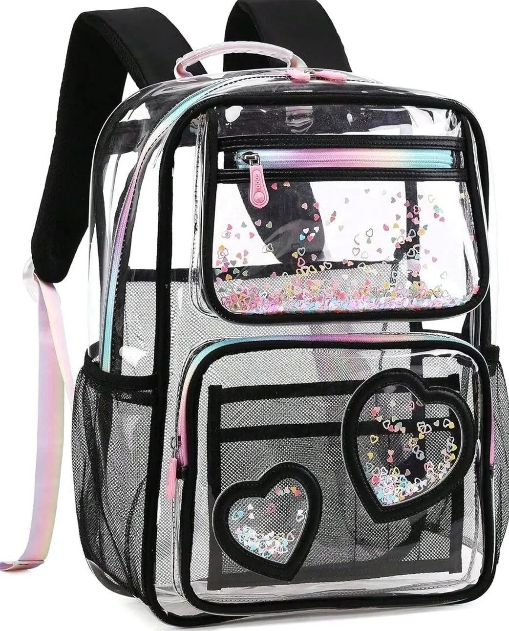 Clear Transparent Backpack, Heavy Duty See-Through Bookbag For Stadium Events & School Use