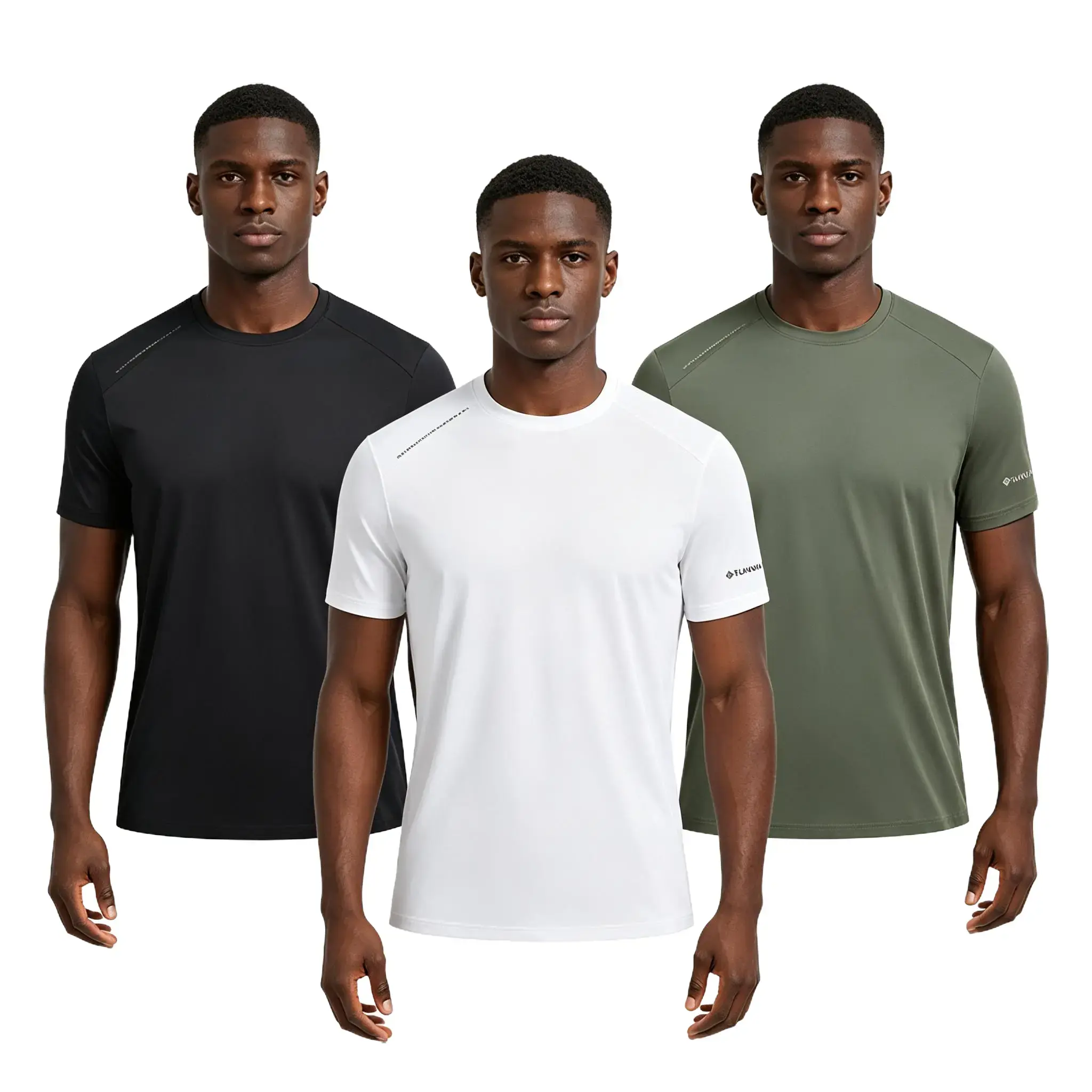 Men's 3-Pack Quick-Dry Athletic T-Shirts, Lightweight Breathable Short-Sleeve Tops for Workout, Running, Outdoor Activities