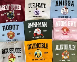 Invincible T-Shirt, Sweatshirt Unisex Crewneck Cotton