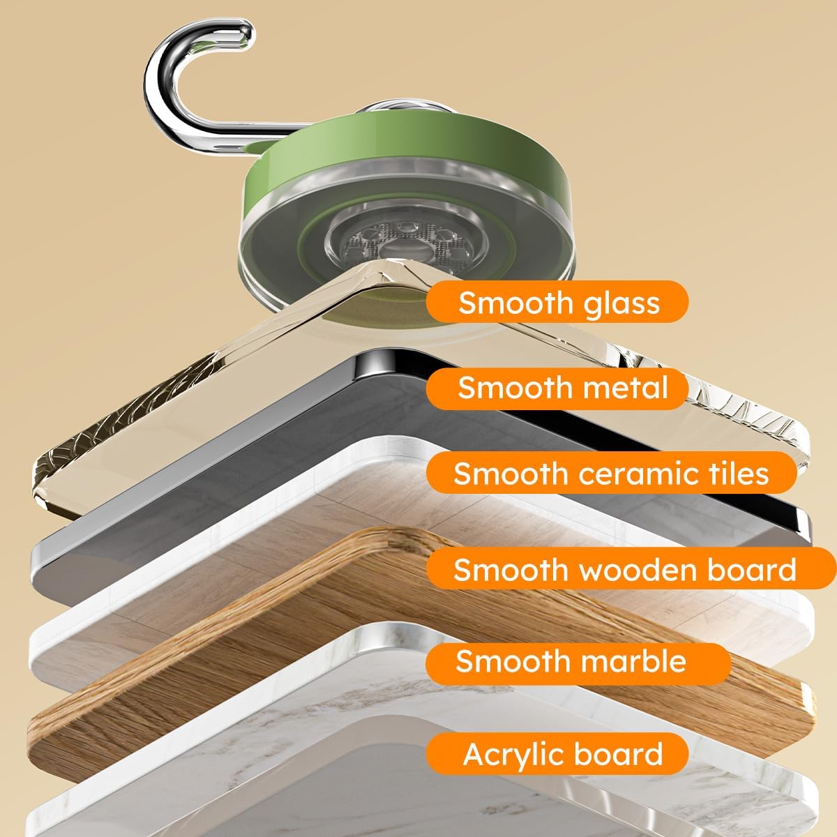 2 Pack Heavy Duty Vacuum Suction Cup Hooks Waterproof Reusable Removable No Drill No Residue Adjustable for Bathroom Kitchen Shower Glass Tile Wall Hanging Multi Color