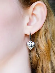 Initial Heart Earrings