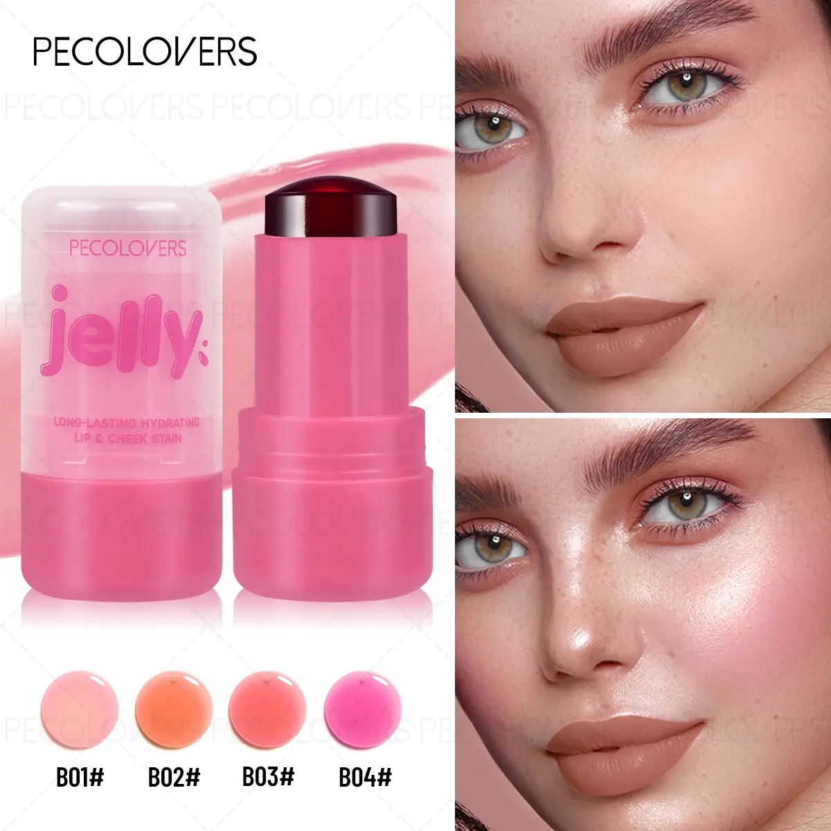 Blush Jelly Lipstick Rouge Cream Shimmer Blusher Stick Blush Mud Matte Moisturizing Makeup Lip Tint Balm Cheek Color Lip Gloss Tint
