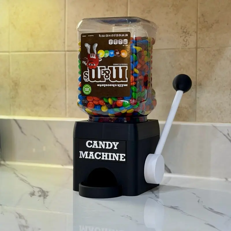 Compact Plastic Modern Rectangle Mini Candy Dispenser - Refillable Canister, Casual Daily Desk Storage Bottle, Home Organizer Gift for M&M’s, Home Supplies Storage Bottles & Jars