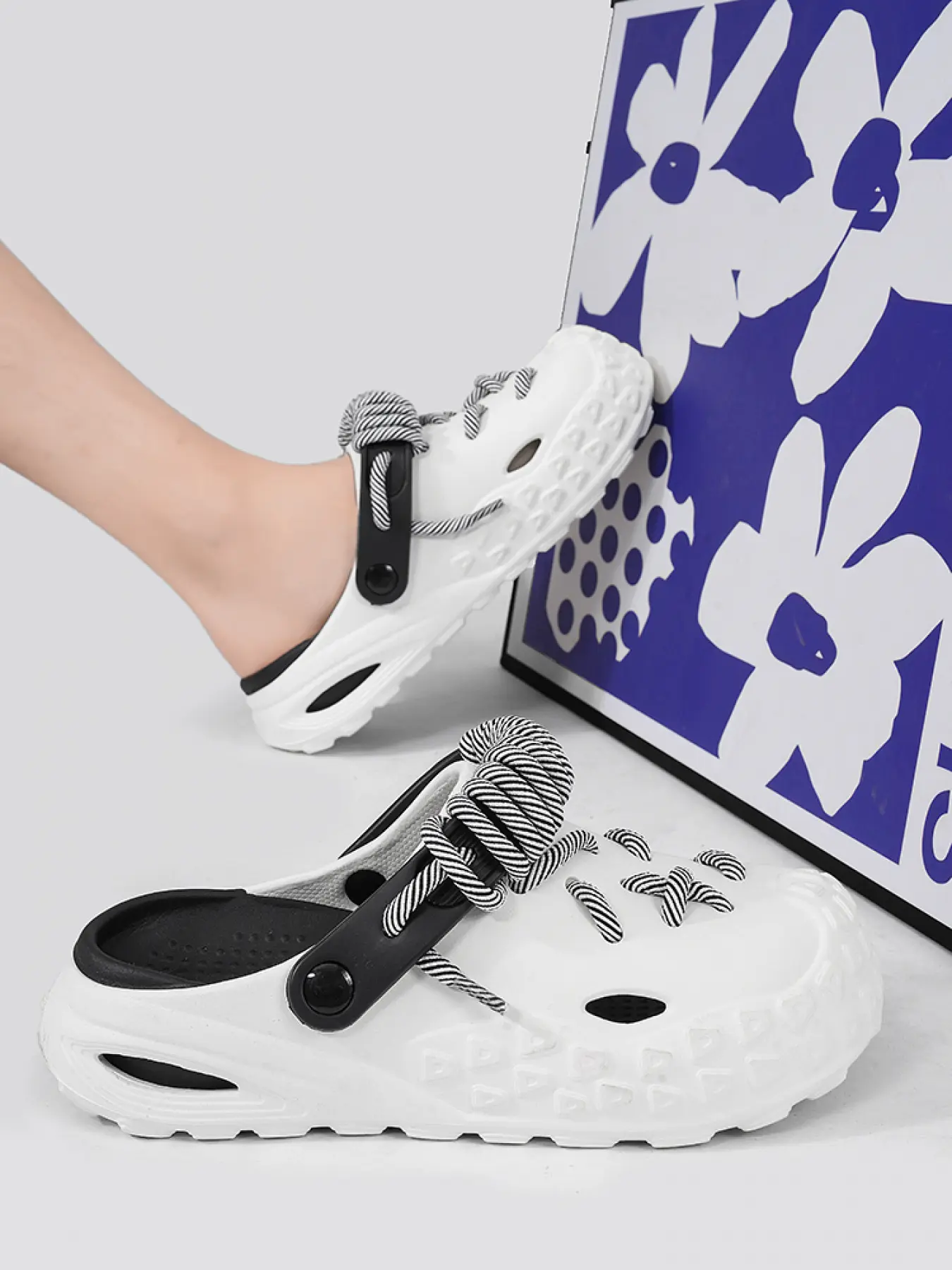 Unisex Tire Texture Clogs Footwear: Platform Elevated Design, Statement Clogs For Streetwear & Cool Outfits Platform Sole Thick Bottom Slipper Shoes