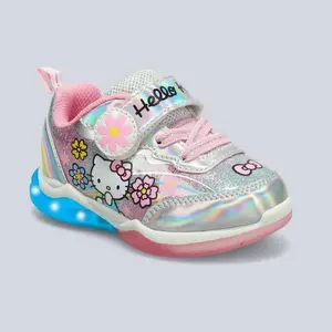 Hello Kitty Toddler Light-Up Athletic Sneakers - Iridescent White/Pink