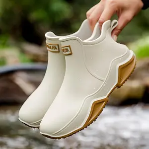 Trendy Outdoor Kitchen Non-slip Rain Boots, Motorcycle Waterproof Shoes, Shoes Rubber Water Fishing For Women & Men Boy Footwear