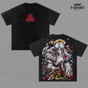 Sesshomaru Inuyasha Vintage Washed Shirt Anime Graphic Tee Demon Lord Streetwear Oversized Unisex Gift for Inuyasha Fans