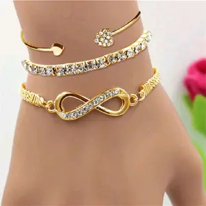 3pcs/Set  Fashion Gold plated Bracelet. Gold Filled Bangles