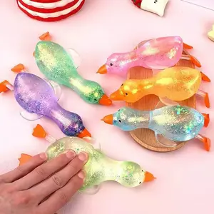 New Style Malt Syrup Duck Squeeze Toy, Glitter Malt Syrup Big Goose, Stress Relief Slow Rebound Squeeze Ball