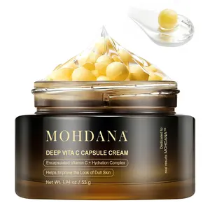 MOHDANA Deep Vita C Capsule Cream, Vitamin C Face Moisturizer with Niacinamide & Hyaluronic Acid, Korean-Inspired Hydrating Gel Cream for Radiant Skin, 1.94 Oz Daily Facial Moisturizer