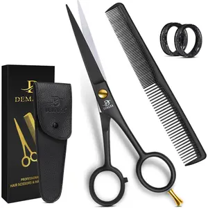 Professional 6.5 Inch Hair Scissors with Hair Comb - Premium High Carbon Stainless Steel Super-Sharp Ergonomic Hair Cutting Shears for Barber Salon Women