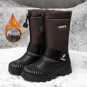 Men's Winter Waterproof Insulated Snow Boots Warm Inner Layer Comfortable Classic All-match Non-slip Outdoor Bota Hiking Boots Black Boy Footwear Walking Shoes