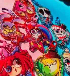 The Amazing Digital Circus Keychains, Digital Circus Gamer Charms Acrylic Gifts, Kawaii Bag Accessory, Cool Collectible Gift for Fans, Aesthetic Merch for Players