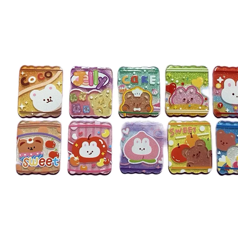 Set of Ten Acrylic Charms Kawaii Slime Charms Cabochon Junk Charm Flatback