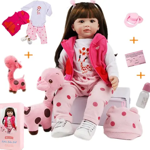 Lifelike Rebirth Baby Doll - 50cm Realistic Unisex Soft Stuffed Doll, Cuddly Gift for 3-4 Years Old Children (Pink)