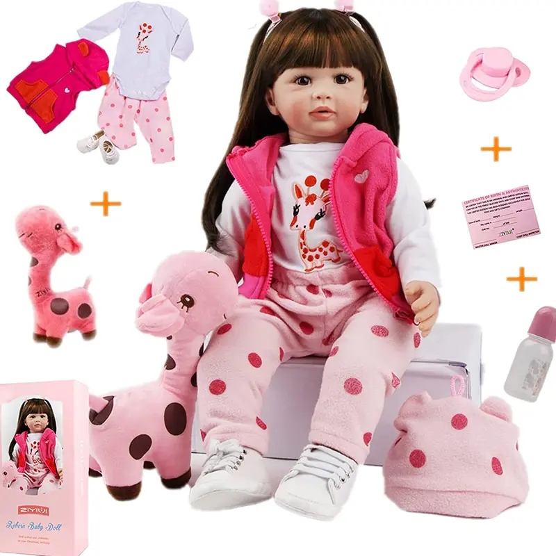 Lifelike Rebirth Baby Doll - 50cm Realistic Unisex Soft Stuffed Doll, Cuddly Gift for 3-4 Years Old Children (Pink)